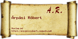 Árpási Róbert névjegykártya